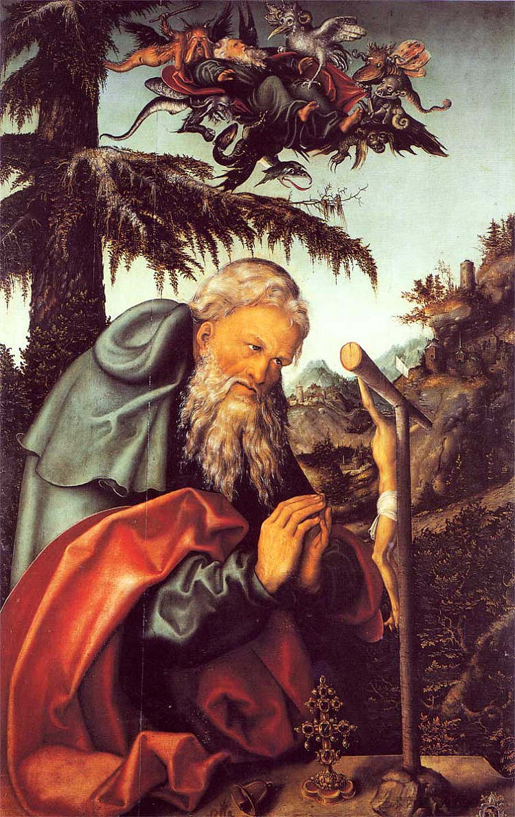 圣安东尼 St. Anthony (1520; Germany  )，大·卢卡斯·克拉纳赫