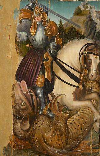 圣乔治与龙头 St. George with head of the dragon (c.1515; Germany                     )，大·卢卡斯·克拉纳赫