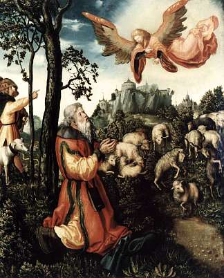 约阿希姆的天使报喜 The Annunciation to Joachim (1518; Germany                     )，大·卢卡斯·克拉纳赫