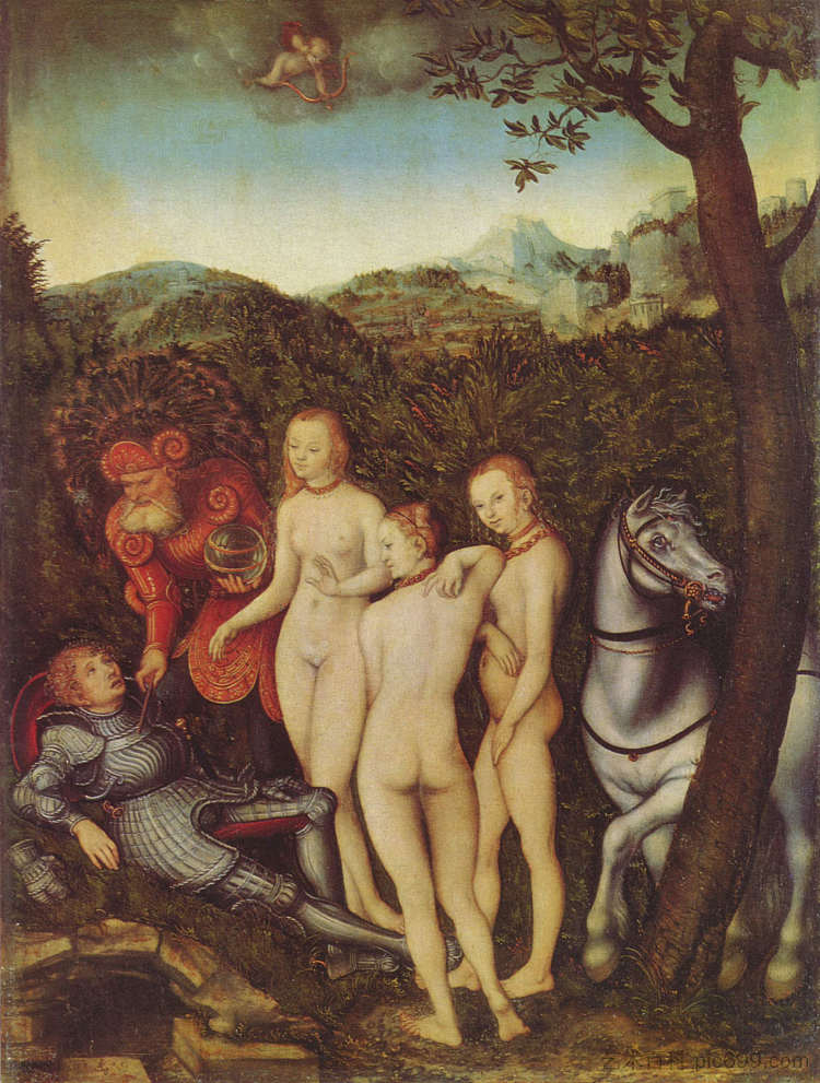 巴黎的审判 The Judgment of Paris (1527; Germany  )，大·卢卡斯·克拉纳赫