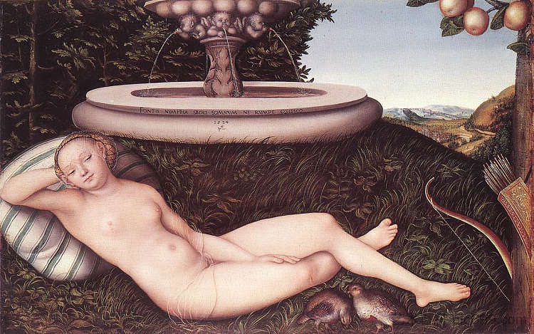 喷泉的仙女 The Nymph of the Fountain (1534; Germany  )，大·卢卡斯·克拉纳赫