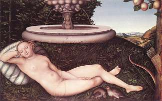 喷泉的仙女 The Nymph of the Fountain (1534; Germany                     )，大·卢卡斯·克拉纳赫