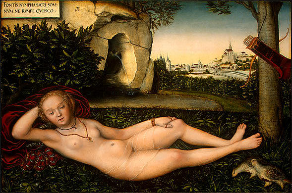 春天的仙女 The Nymph of the Spring (c.1540; Germany  )，大·卢卡斯·克拉纳赫