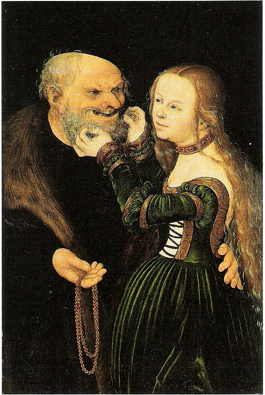 恋爱中的老人 The old man in love (c.1525; Germany  )，大·卢卡斯·克拉纳赫