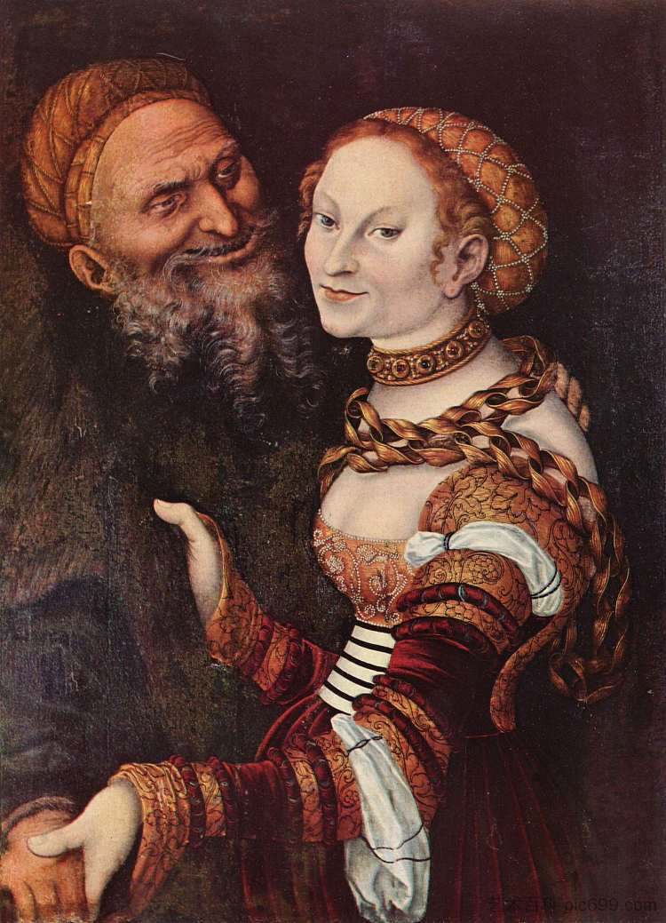 恋爱中的老人 The old man in love (c.1517; Germany  )，大·卢卡斯·克拉纳赫