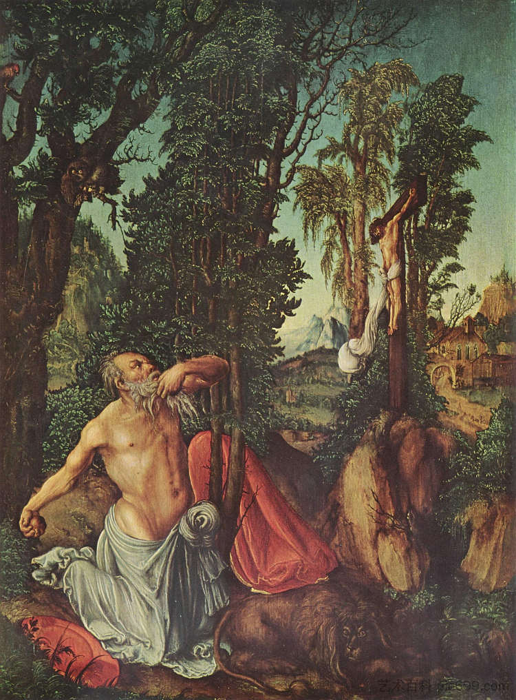 圣杰罗姆的忏悔 The Penitence of St. Jerome (1502; Germany  )，大·卢卡斯·克拉纳赫