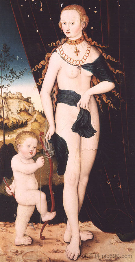 维纳斯和丘比特 Venus and Cupid (1520; Germany  )，大·卢卡斯·克拉纳赫