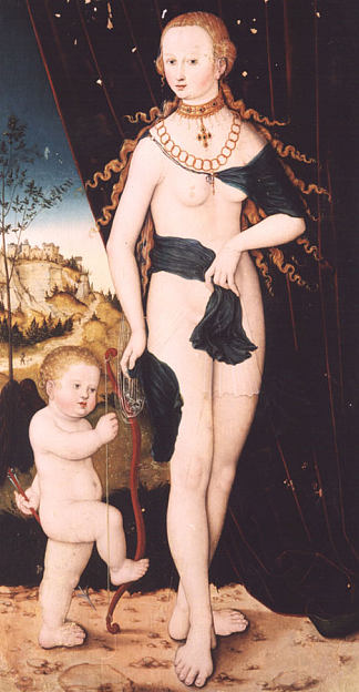 维纳斯和丘比特 Venus and Cupid (1520; Germany                     )，大·卢卡斯·克拉纳赫