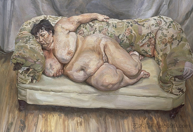 福利主管睡眠（也称为大苏） Benefits Supervisor Sleeping (also known as Big Sue) (1995)，卢西安·弗洛伊德