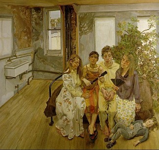 大型内部 W11（瓦托之后） Large Interior W11 (after Watteau) (1981 – 1983)，卢西安·弗洛伊德