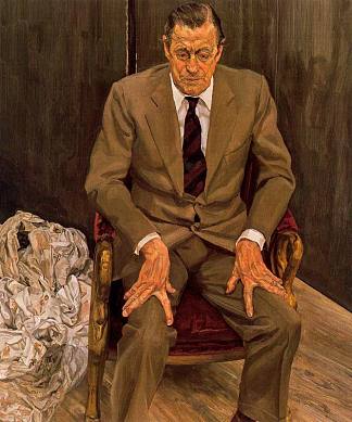 坐在椅子上的男人 Man in a Chair (1983 – 1985)，卢西安·弗洛伊德