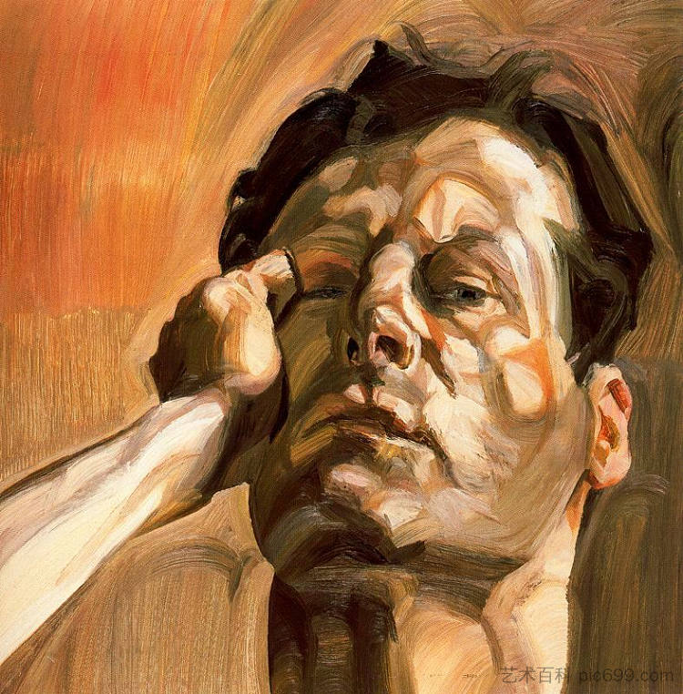 男人的头，自画像 Man's Head, Self Portrait (1963)，卢西安·弗洛伊德