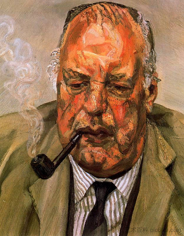 男子吸烟 Man Smoking (1986 - 1987)，卢西安·弗洛伊德