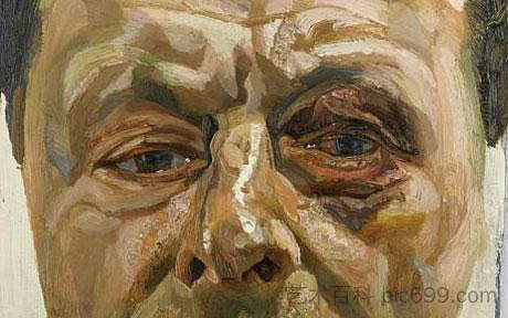 黑眼睛的自画像 Self-Portrait with Black Eye (c.1978)，卢西安·弗洛伊德