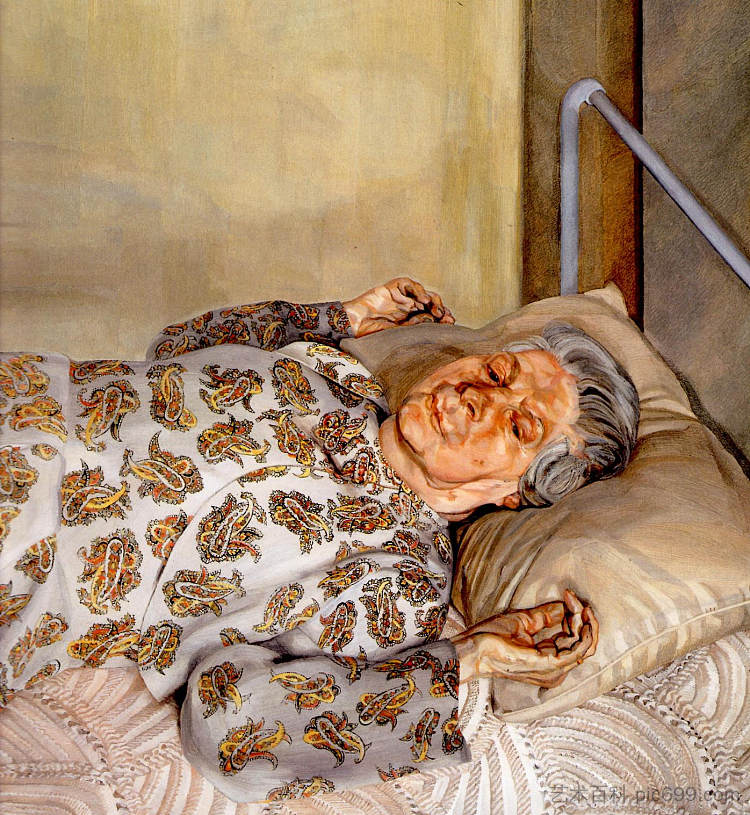 画家的母亲安息（一） The Painter's Mother Resting I (1975 - 1976)，卢西安·弗洛伊德