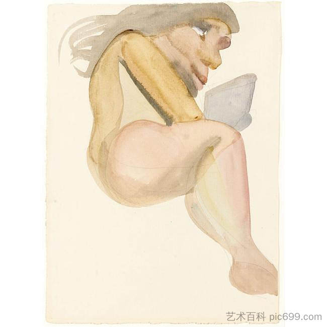 年轻女孩休息 Young Girl Resting (1960)，卢西安·弗洛伊德