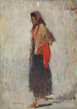 拿着红珠子的农妇 Peasant Woman With Red Beads，卢西恩·格里戈雷斯库