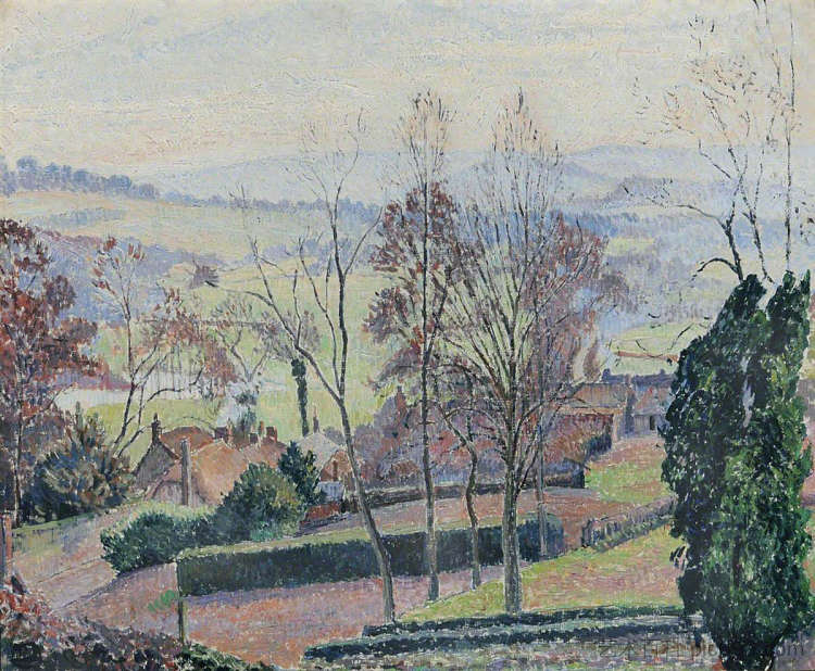 二月的早晨，威尔特郡东诺伊尔 A February Morning, East Knoyle, Wiltshire (1918)，吕西安·毕沙罗