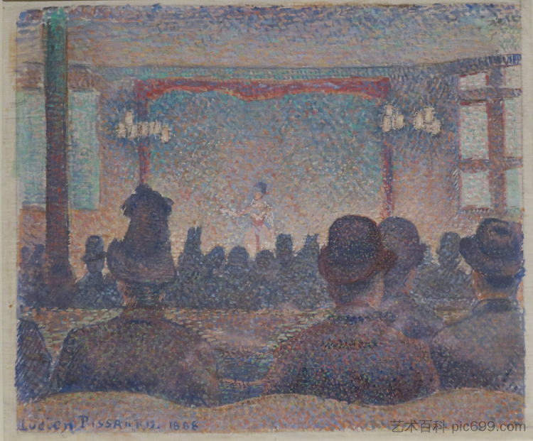 在咖啡馆音乐会 At the Café-concert (1888)，吕西安·毕沙罗