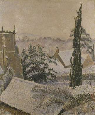 东诺伊尔教堂。雪 East Knoyle Church. Snow (1918)，吕西安·毕沙罗