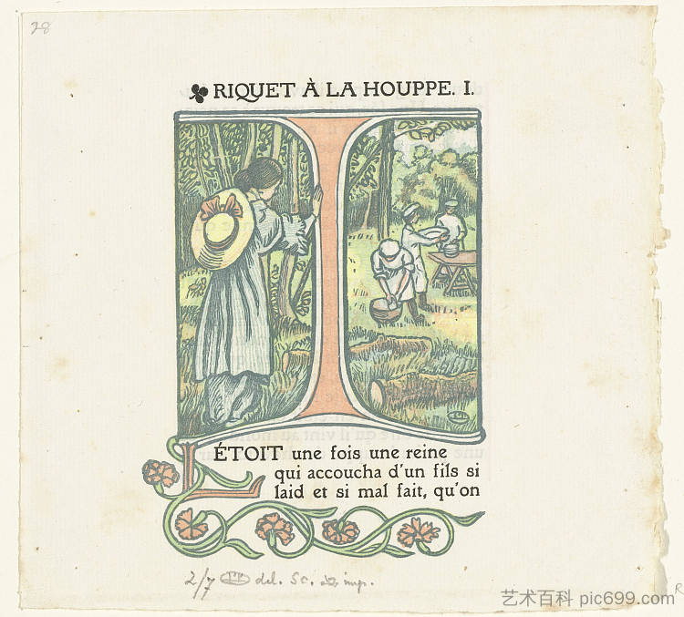 Hoofdletter I Riquet à la Houppe Hoofdletter I Riquet à la Houppe (1907)，吕西安·毕沙罗