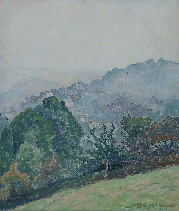 穿过迷雾的王者誓言 Kingswear Through the Mist (1922)，吕西安·毕沙罗