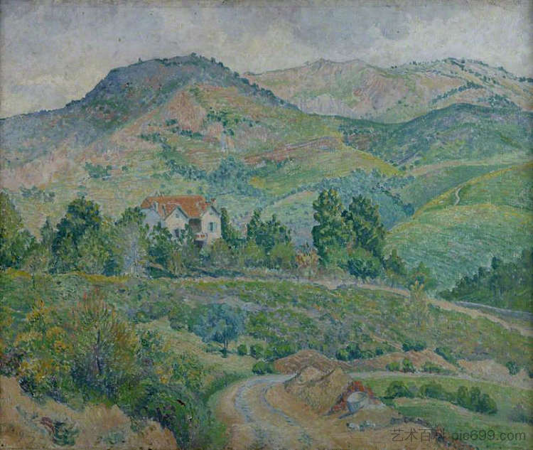 阿维尼翁之石，薰衣草 La Pierre D'Avignon, Le Lavandou (1923)，吕西安·毕沙罗