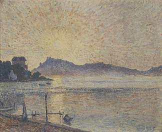 库古萨角，日落 La Pointe De Cougoussa, Sunset (1925)，吕西安·毕沙罗