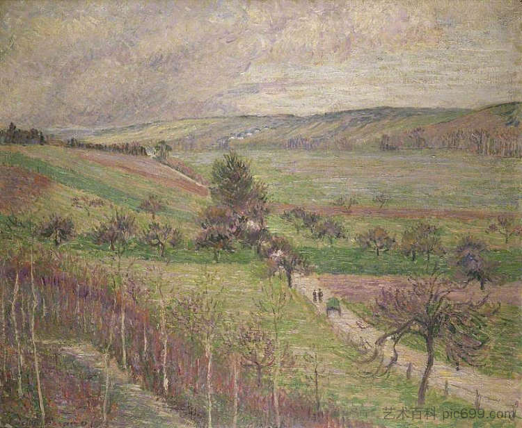 蒂尔斯维尔路，早春 The Thierceville Road, Early Spring (1893)，吕西安·毕沙罗