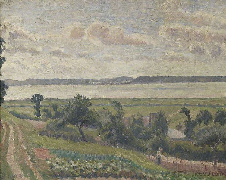 俯瞰哈弗勒尔河口 View over the Estuary, Harfleur (1903)，吕西安·毕沙罗