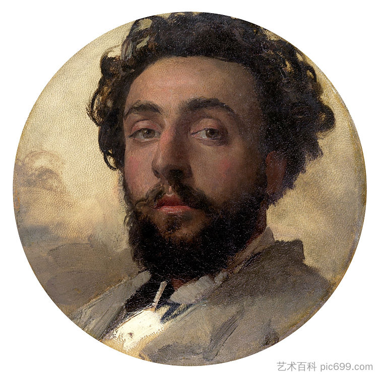 自画像 Self-portrait (c.1885)，卢多维克·阿洛姆