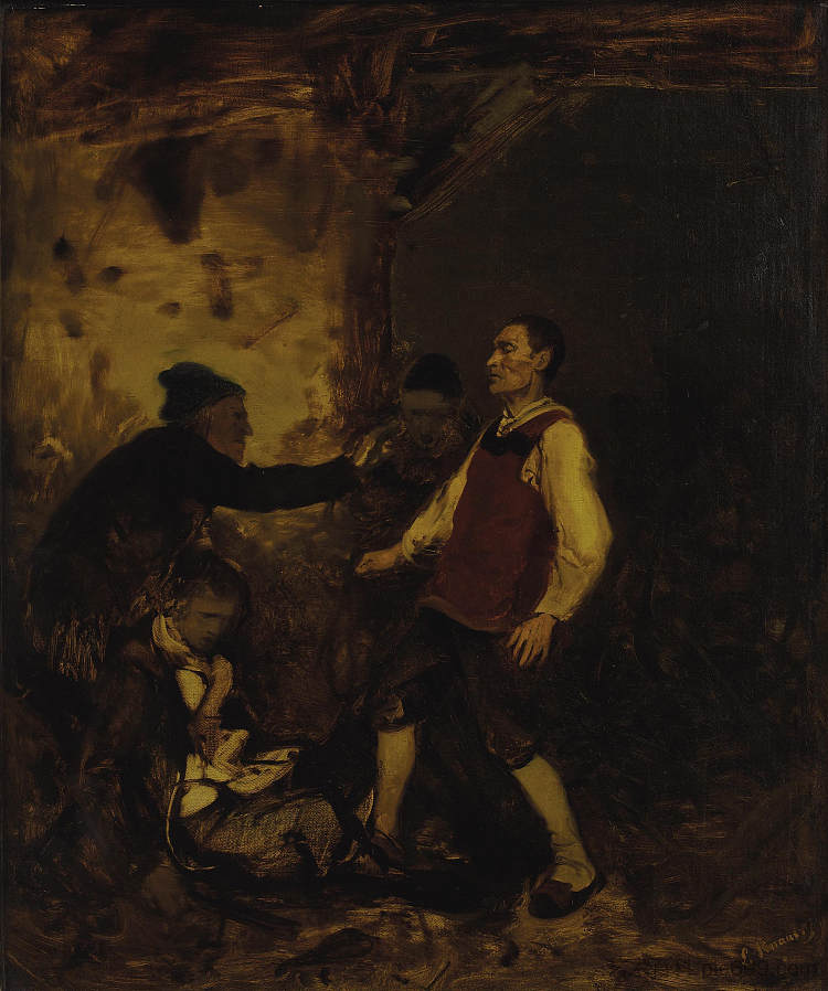 绅士之死 Death of a gentleman (c.1850)，路德维希·克瑙斯