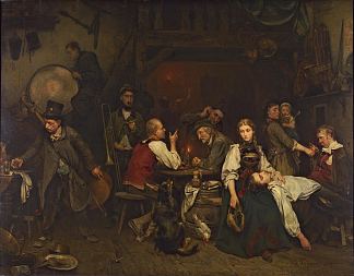 庆祝活动后的早晨 The morning after the celebration (1853)，路德维希·克瑙斯