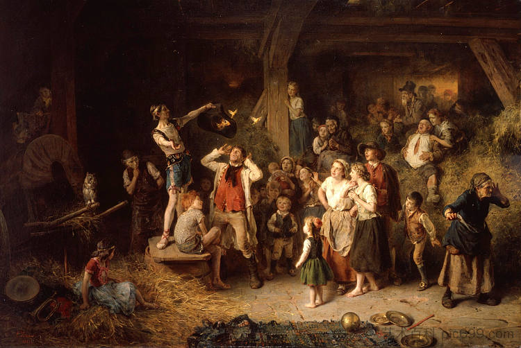 谷仓里的花招 The sleight of hand in the barn (1862)，路德维希·克瑙斯