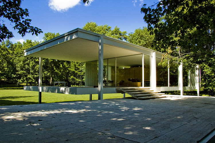 法恩斯沃思之家， 芝加哥 Farnsworth House, Chicago (1945 - 1951)，路德维希·密斯·凡·德罗