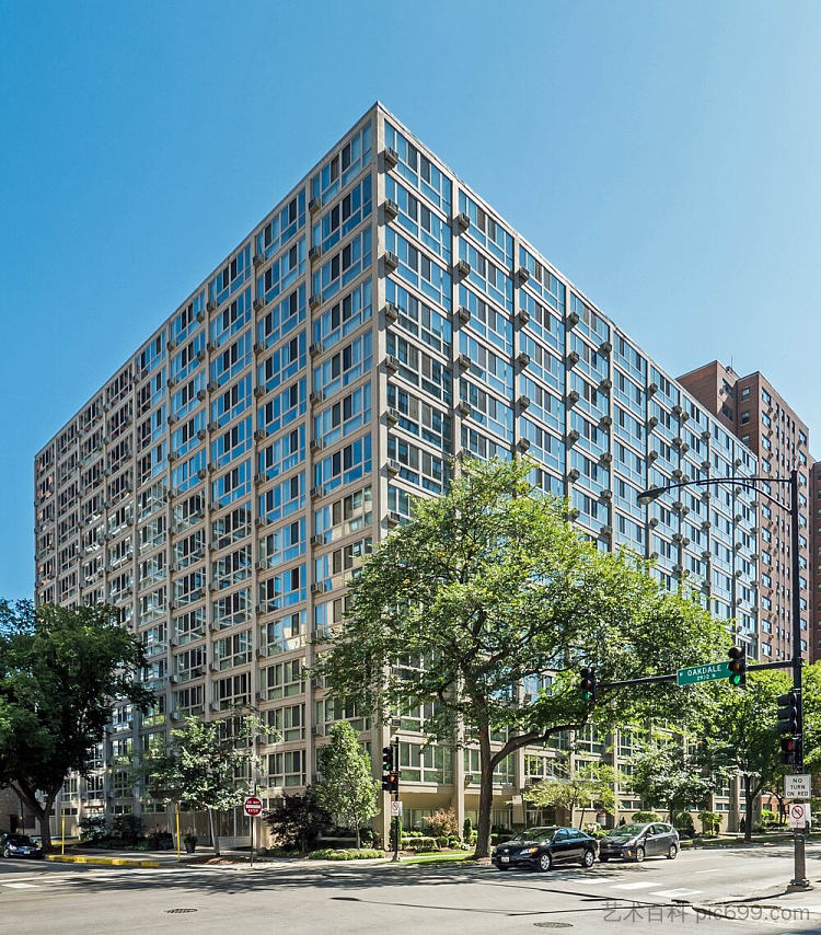 谢里登奥克代尔公寓, 芝加哥 Sheridan Oakdale Apartments, Chicago (1951),路德维希·密斯·凡·德罗