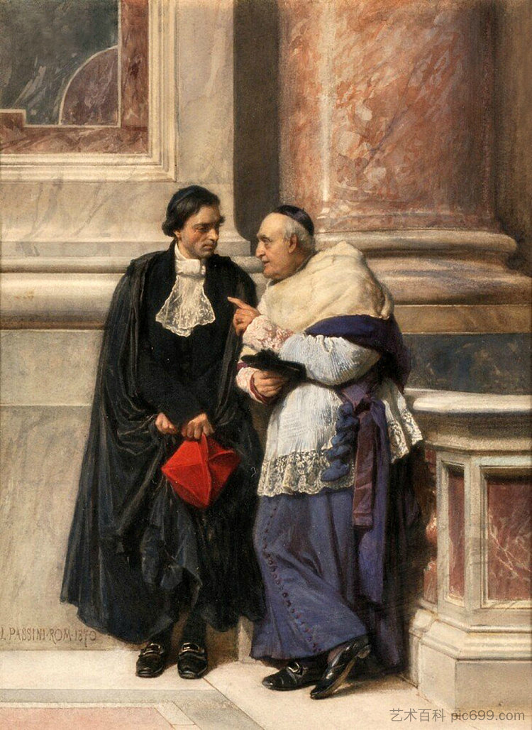 共同的自信 A shared confidence (1870; Rome,Italy  )，路德维希·帕西尼