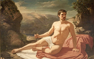 拿着匕首的男人 Man Holding a Dagger (1850)，刘易斯·德·马德拉索·Y·孔茨