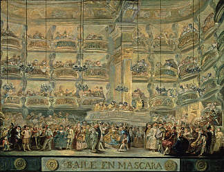 戴着面具跳舞 Baile en máscara (1772)，路易斯·帕瑞特·阿卡萨