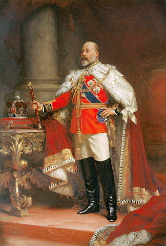 爱德华七世国王的肖像 Portrait of King Edward Vii (1912)，卢克·菲尔德斯