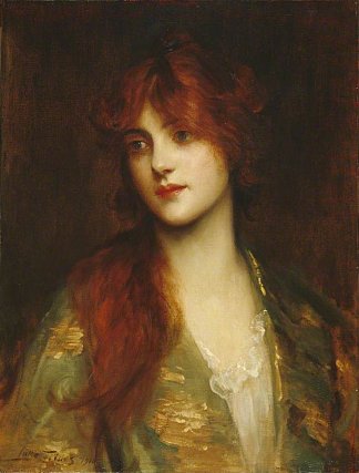 女人， 肖像 Woman, Portrait (1900)，卢克·菲尔德斯