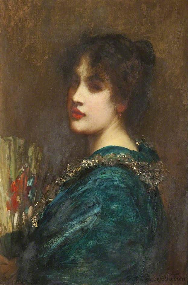 女人， 肖像 Woman, Portrait (1900)，卢克·菲尔德斯