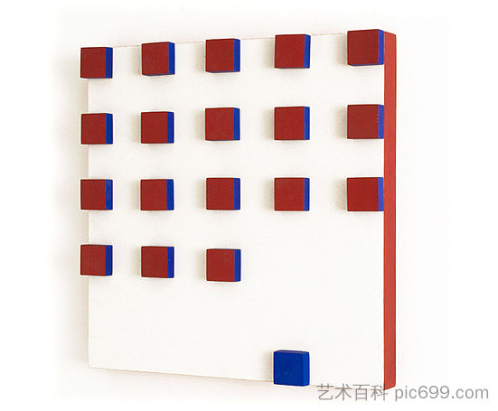 红色和蓝色浮雕 Relief in Red and Blue (1956)，利贾·帕普