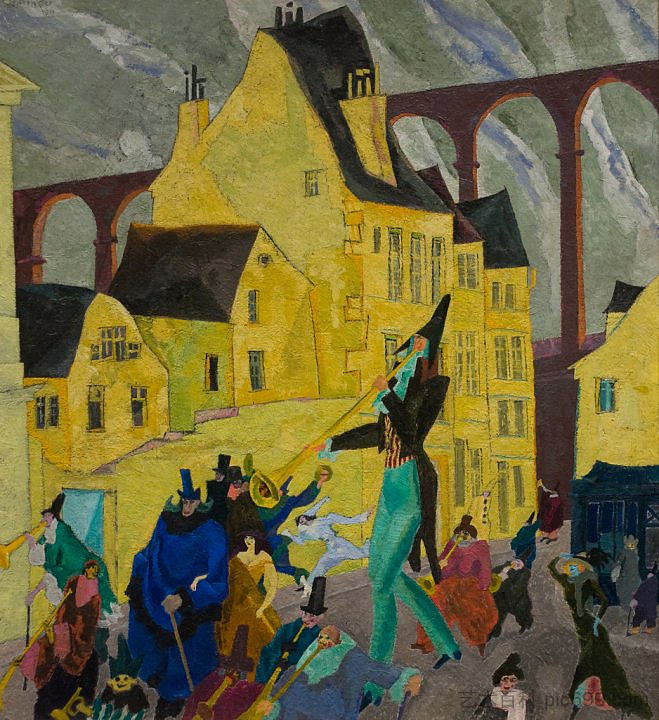 阿尔克伊的狂欢节 Carnival in Arcueil (1911)，莱昂内尔·法宁格