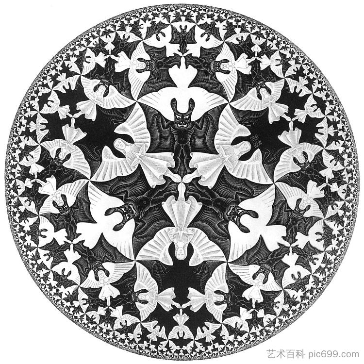 圆极限四 Circle Limit IV (1960),莫里兹·柯尼利斯·艾雪