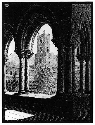 蒙雷阿莱修道院，西西里岛 Cloister of Monreale, Sicily (1933)，莫里兹·柯尼利斯·艾雪