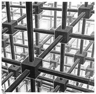 立方空间划分 Cubic space division (1953)，莫里兹·柯尼利斯·艾雪