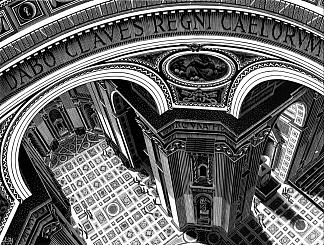 罗马圣彼得大教堂内部 Inside St. Peter’s, Rome (1935)，莫里兹·柯尼利斯·艾雪