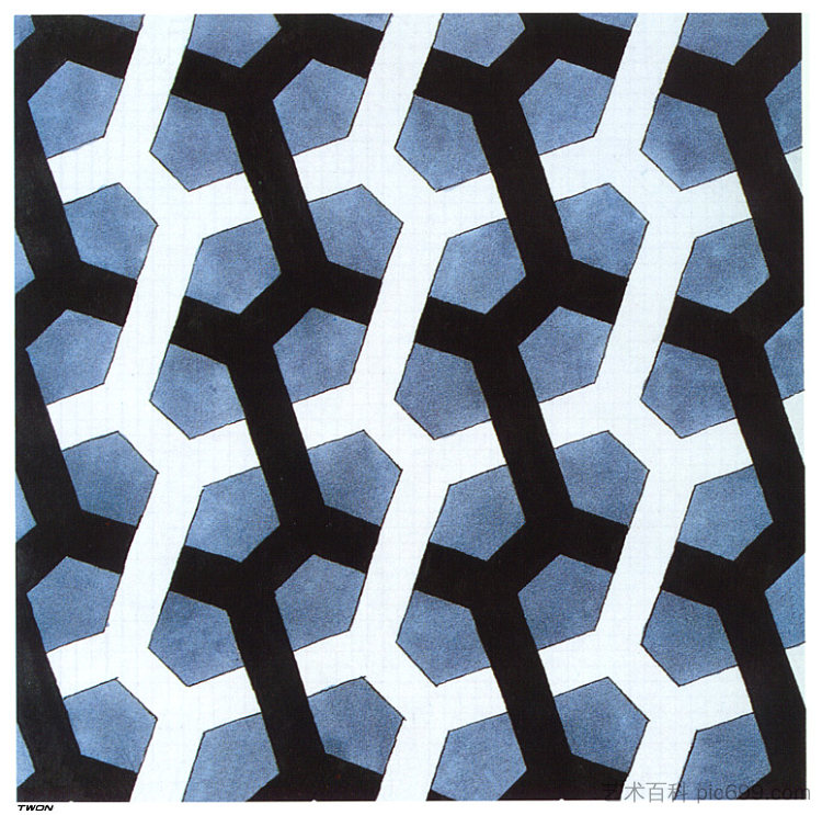 隔行扫描六边形 Interlaced Hexagon (1967)，莫里兹·柯尼利斯·艾雪