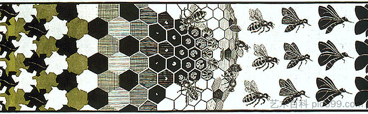 变形记II.节选3 Metamorphosis II excerpt 3 (1939)，莫里兹·柯尼利斯·艾雪